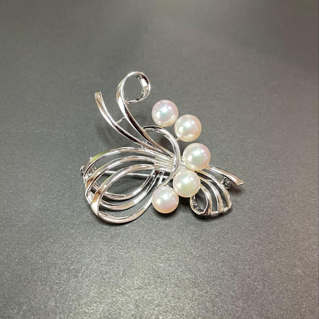 MIKIMOTO ブローチ　ミキモト　パールブローチ　入学式　卒業式　あこや真珠