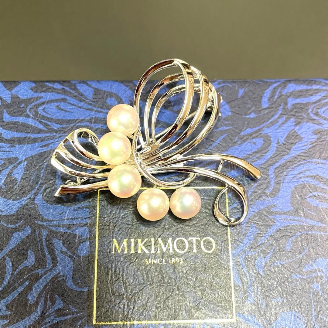 MIKIMOTO ブローチ　ミキモト　パールブローチ　入学式　卒業式　あこや真珠