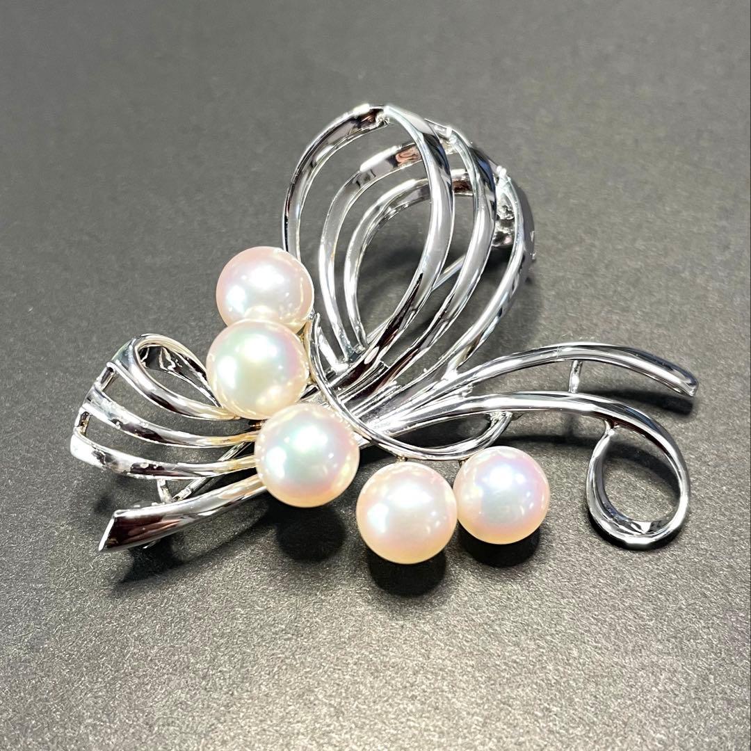 MIKIMOTO ブローチ　ミキモト　パールブローチ　入学式　卒業式　あこや真珠