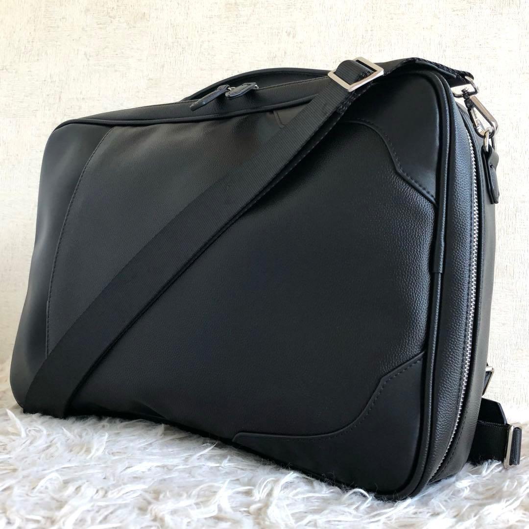 【ほぼ未使用3way】シップス　ビジネスバッグ　リュック　黒　サフィアーノレザー