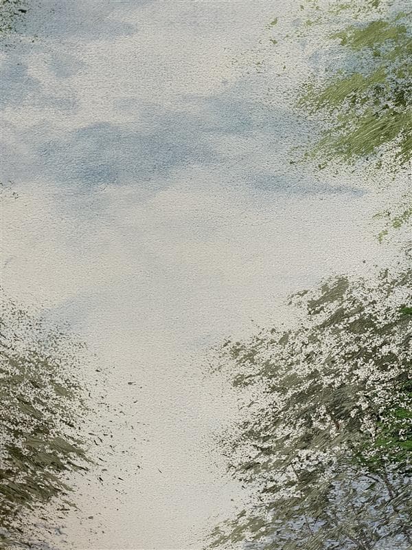 「真作」川田順『渓流(奥入瀬)』風景画　油彩画　額装　サイン有り　F10号