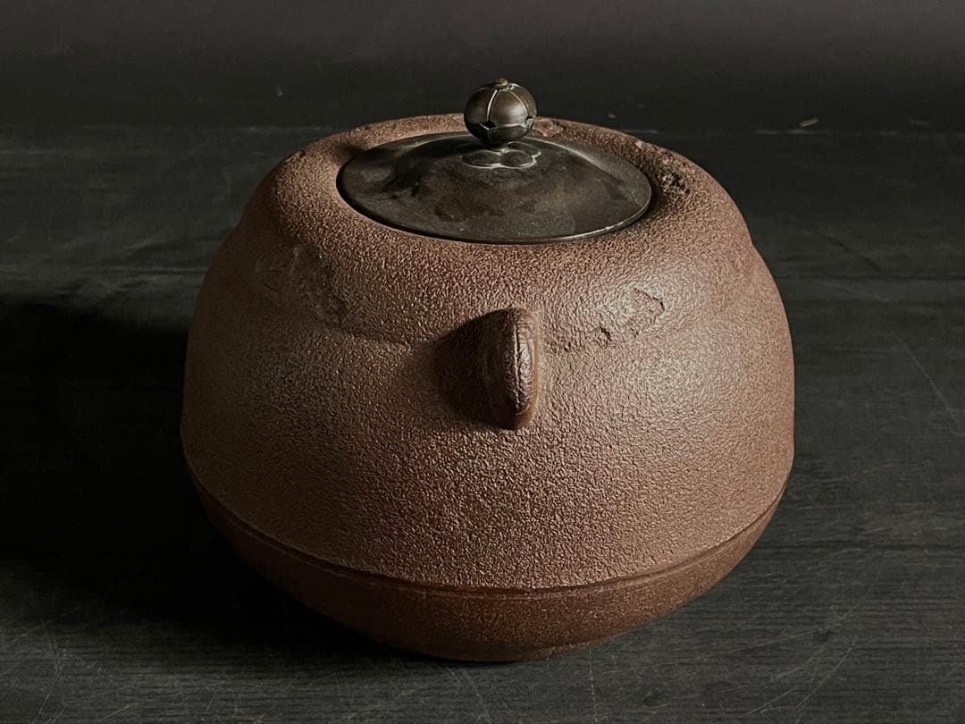 「母」 瓢釜 人間国宝 高橋敬典 茶釜 茶道具 （121Ｂ）