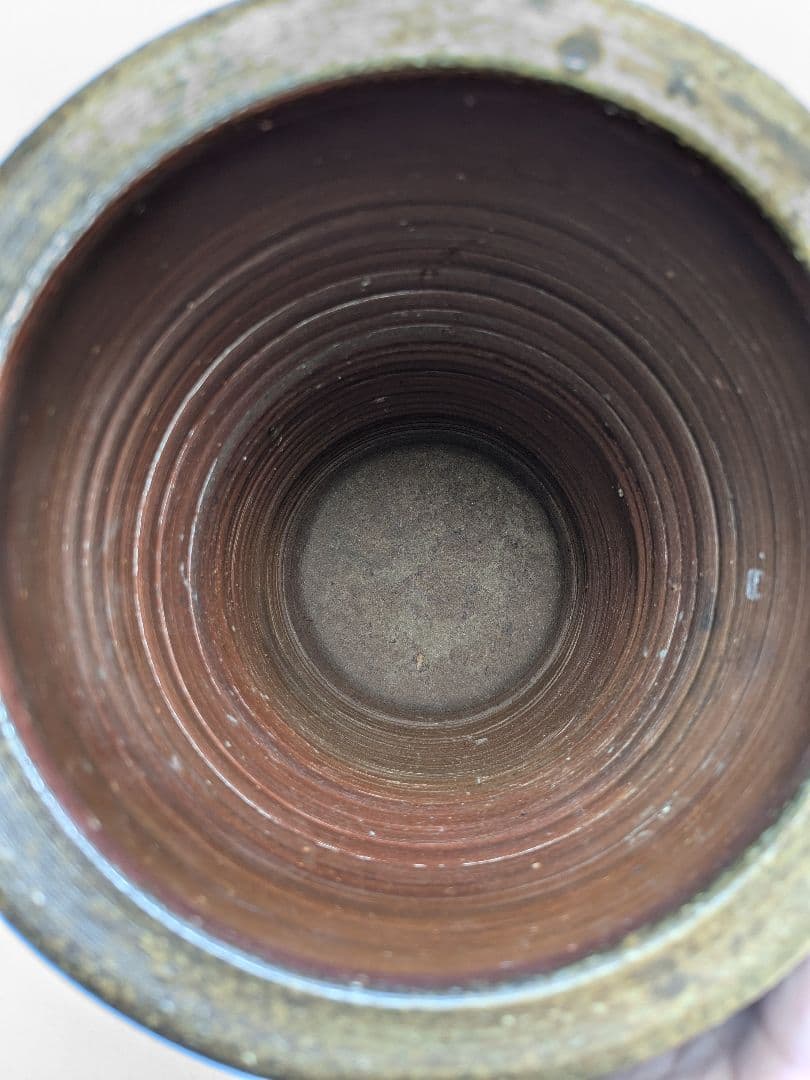 藤原宏 備前焼 大筒花生 花瓶 花器 フラワーベース 華道具 インテリア 置物