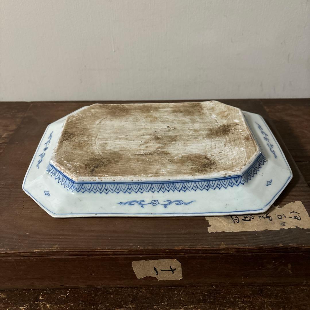 古伊万里八角皿　アンティーク　白磁　李朝