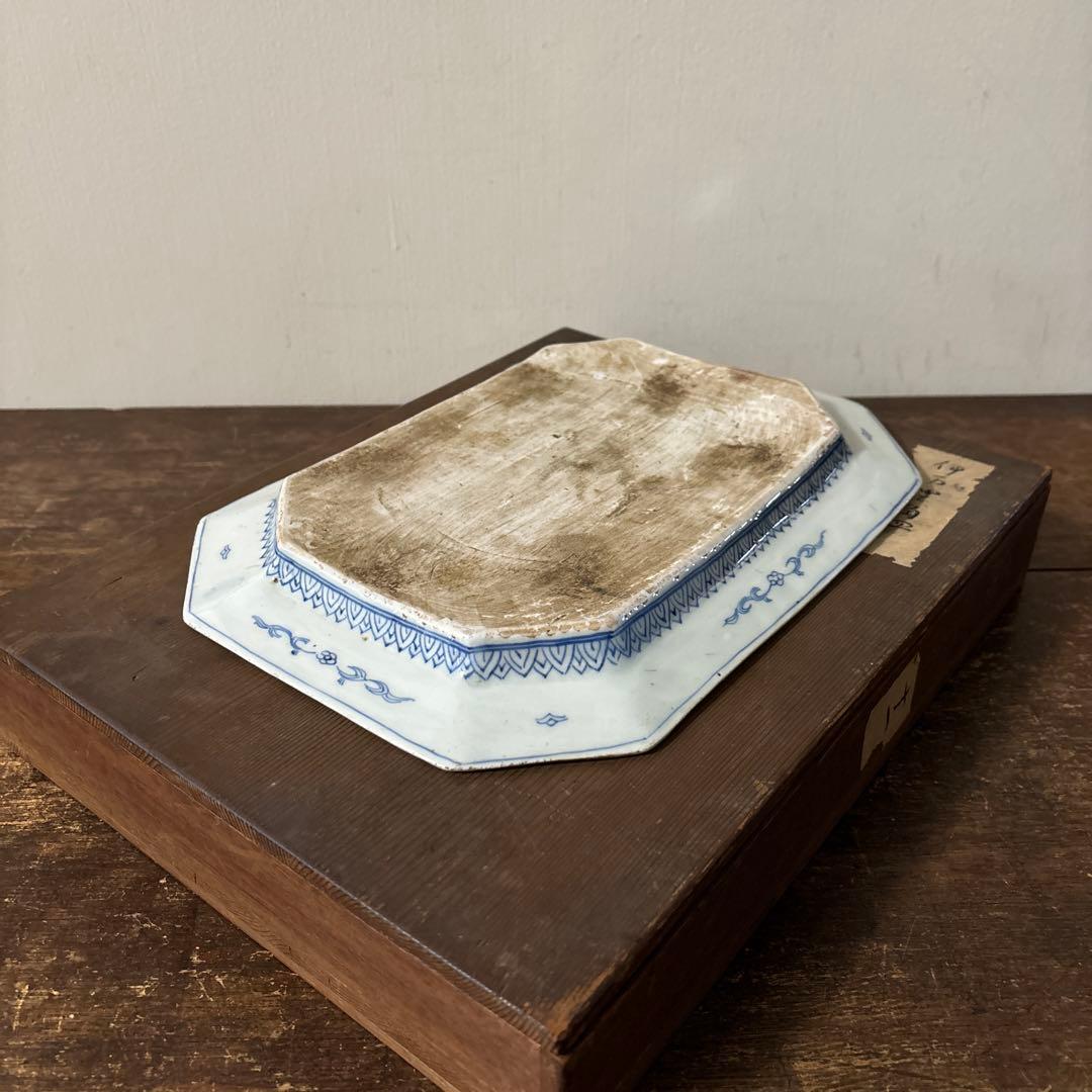 古伊万里八角皿　アンティーク　白磁　李朝
