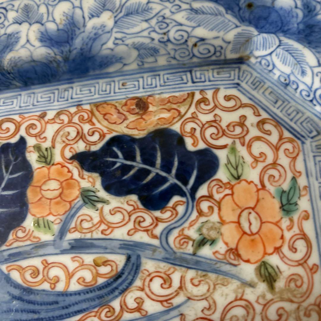 古伊万里八角皿　アンティーク　白磁　李朝