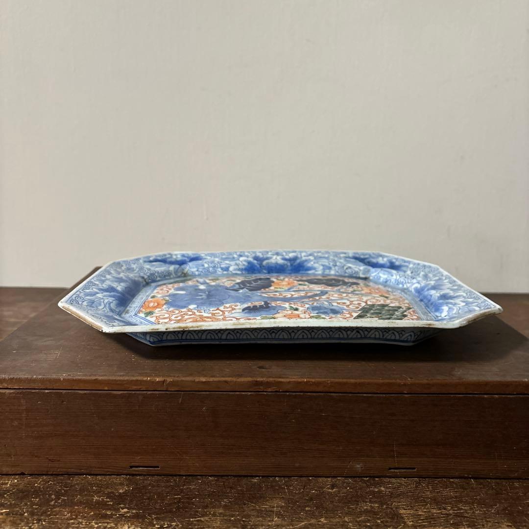 古伊万里八角皿　アンティーク　白磁　李朝