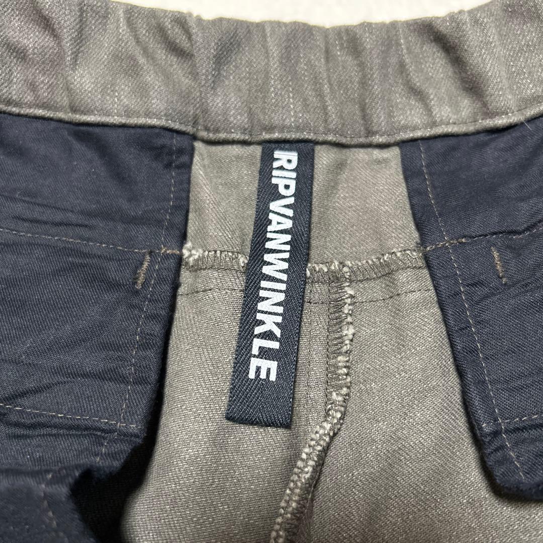 RIPVANWINKLE 4 コーティングサルエルパンツ オリーブ ストレッチ