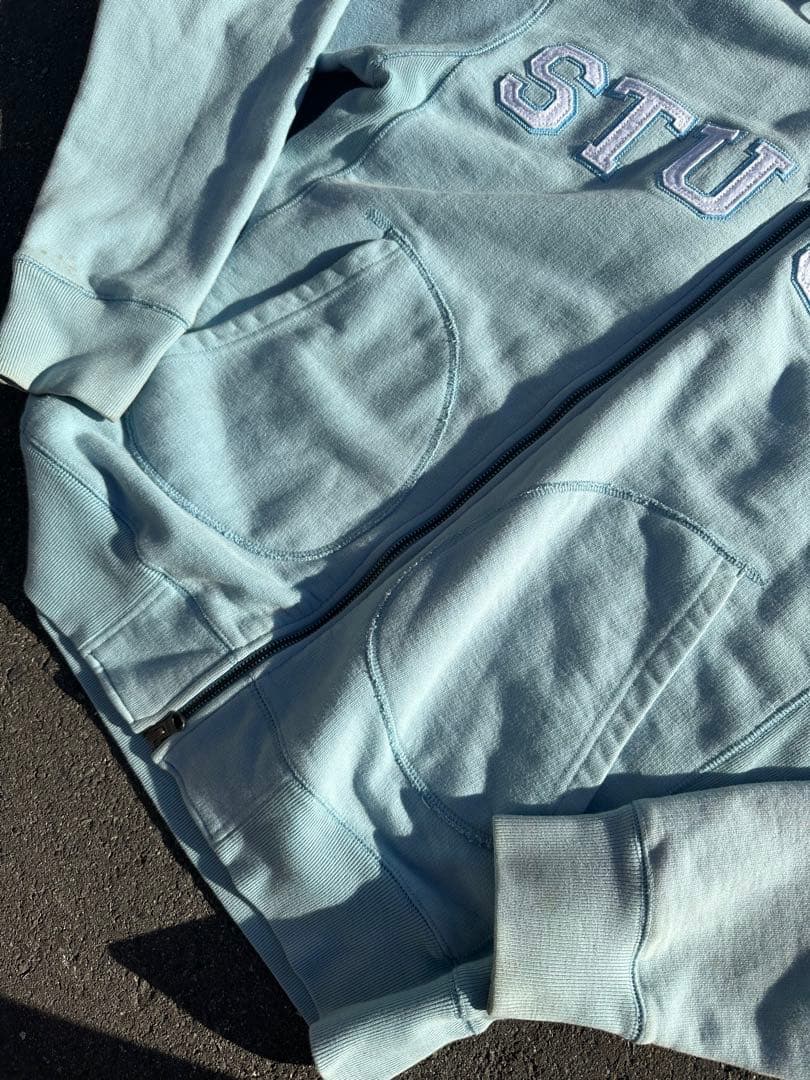 old stussy double zip foodie パーカー センターロゴ