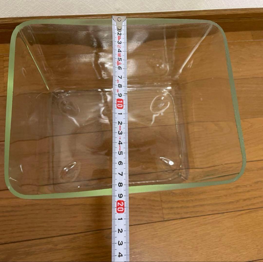 大正　昭和　ゆらゆらレトロガラス鉢角型