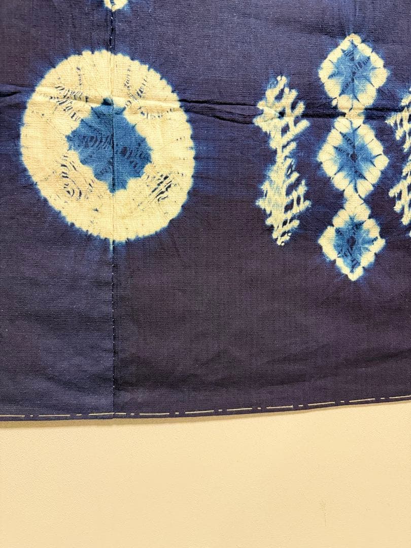 N4「片野絞り」民藝 藍染絞り職人 片野かほり 藍染絞り布 大丸百貨店出品作品