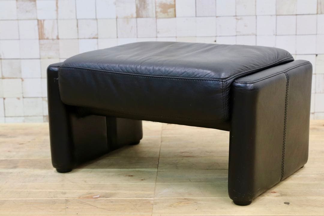 GMHN154○IDC大塚家具 オットマン フットスツール ブラック 黒 モダ