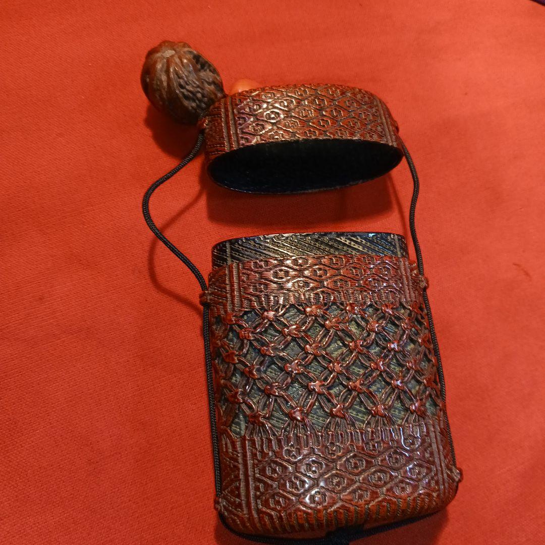 提げ物　網代　たばこ入れ