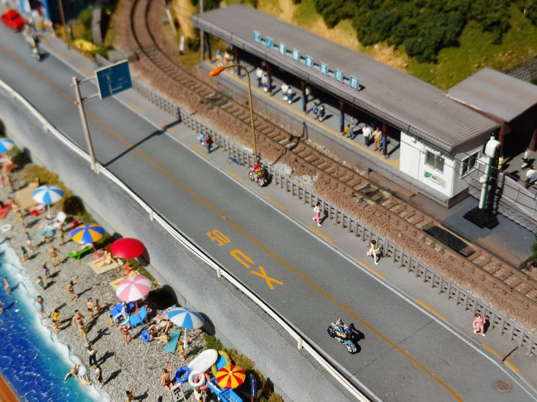 Nゲージ江ノ電ジオラマ。900ｍｍ程度✕600ｍｍ