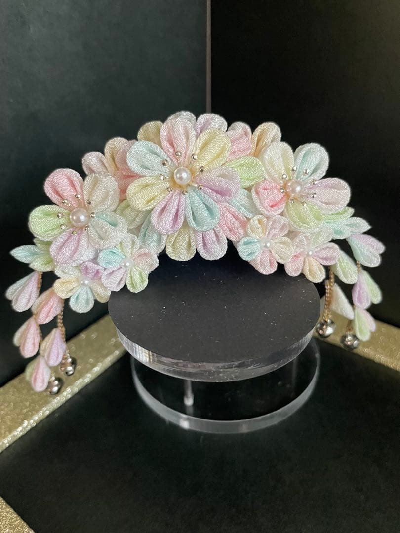 YUN　犬用髪飾りバレッタ　つまみ細工