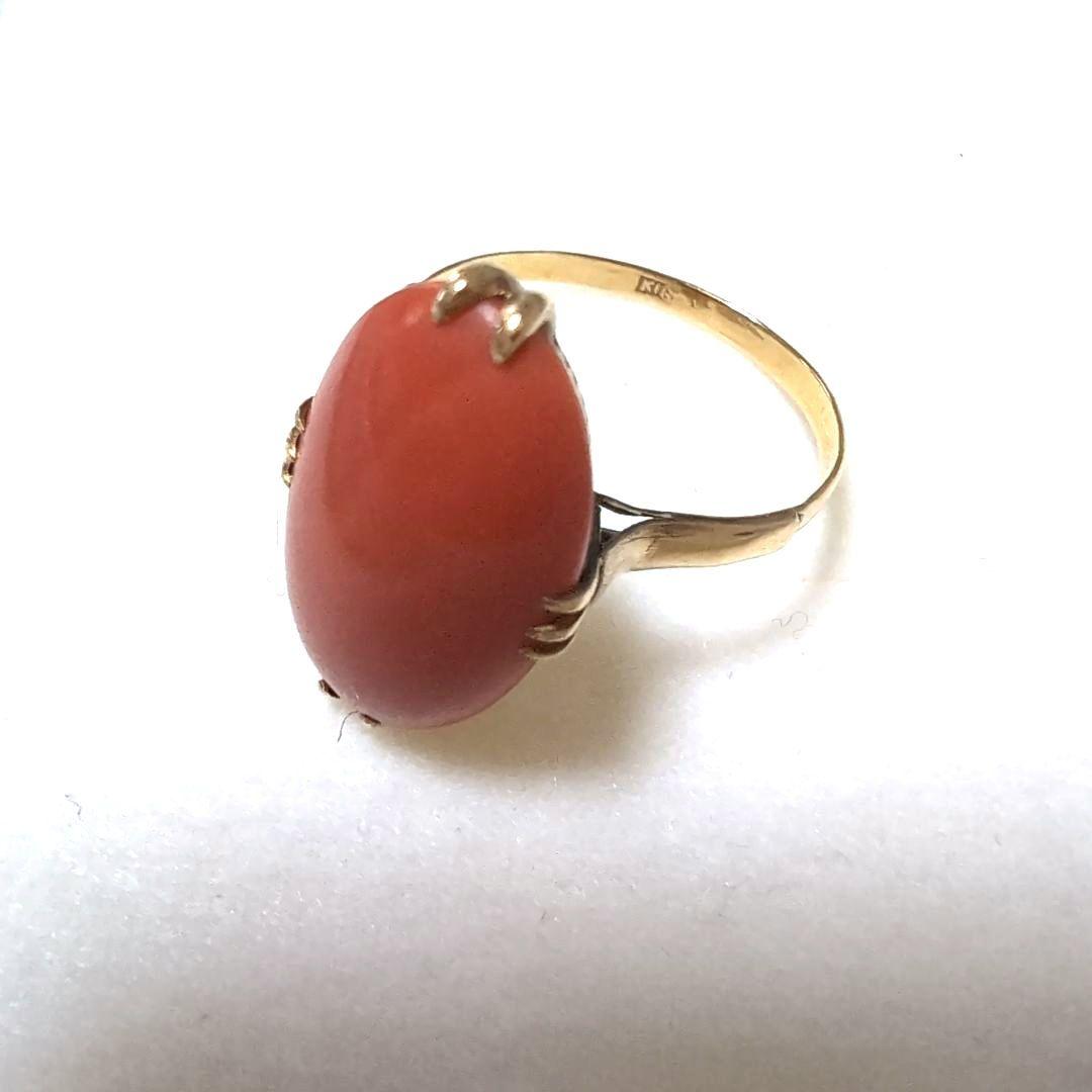 マ*カ様 サンゴのヴィンテージリング　K18（刻印あり）