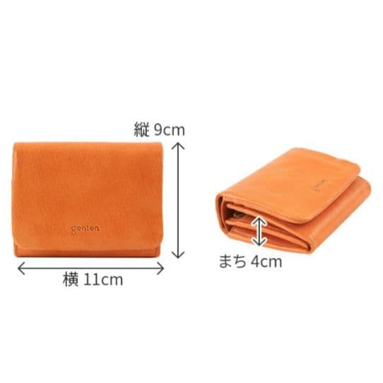 未使用 [genten /ゲンテン] ゴート 二つ折り財布 本革 折り財布 財布