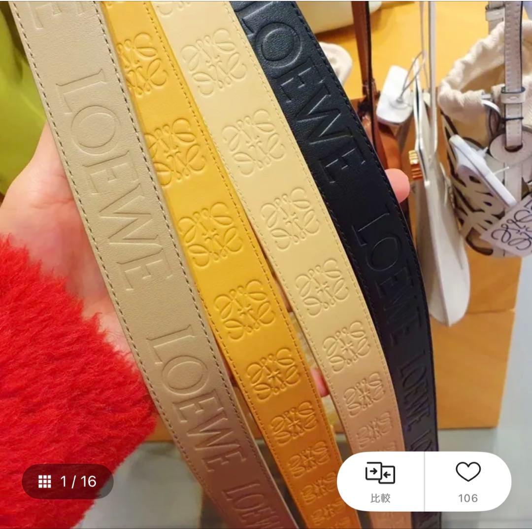 新品☆LOEWEロエベ☆カーフレザーストラップ☆ブラック