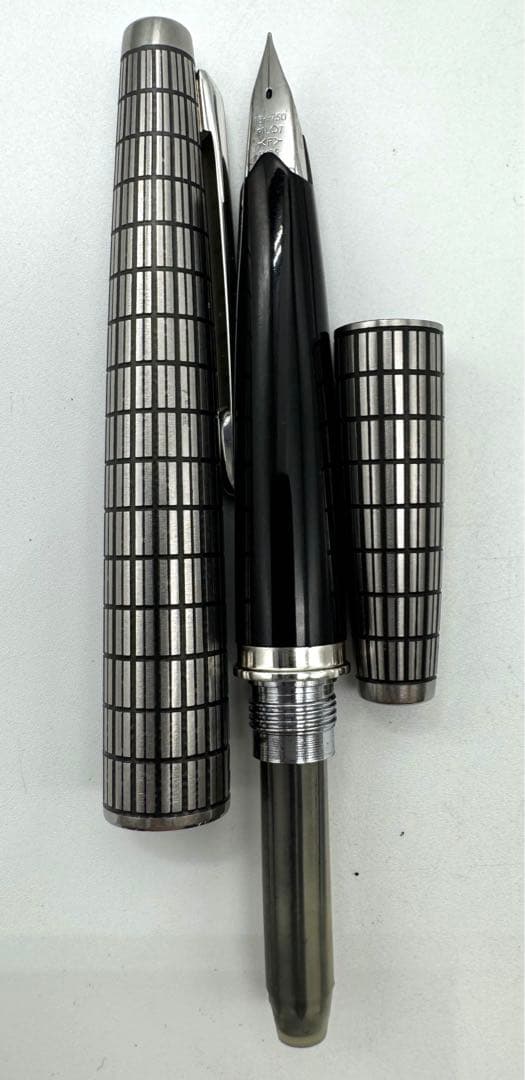 A296　パイロット　エリート　18k-750　万年筆　格子柄