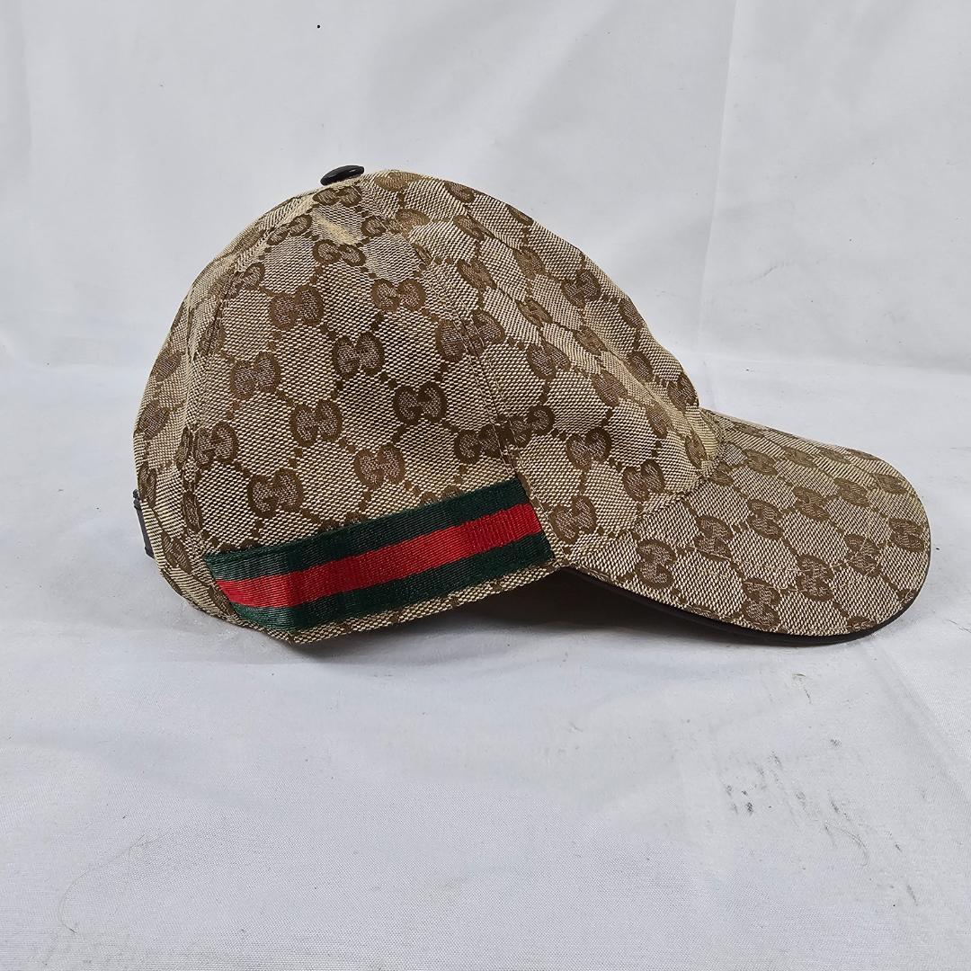 GUCCI GGキャンバス ウェビングライン ベースボールキャップ L