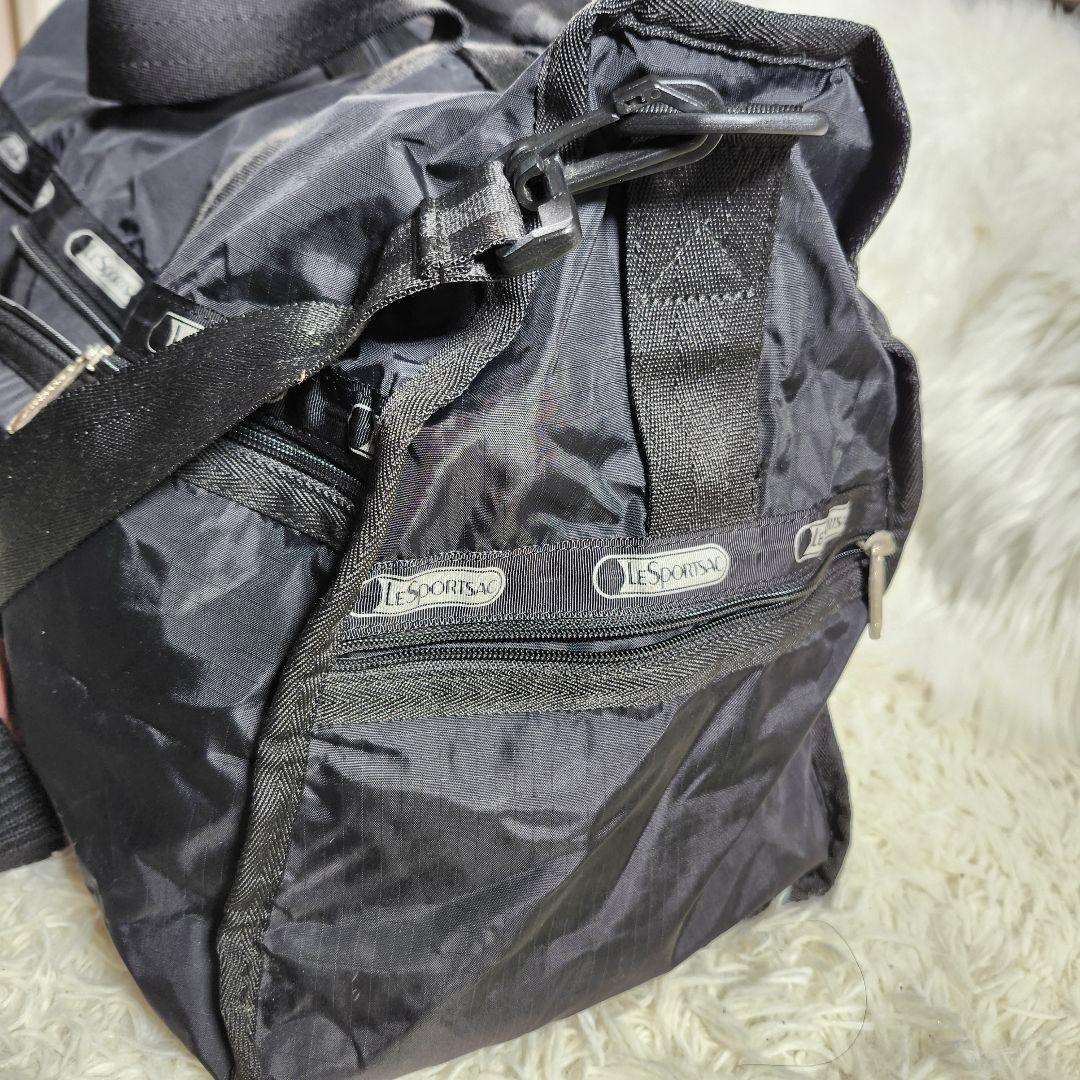 美品　LeSportsac 2way ブラック ナイロン ボストンバッグ　大容量
