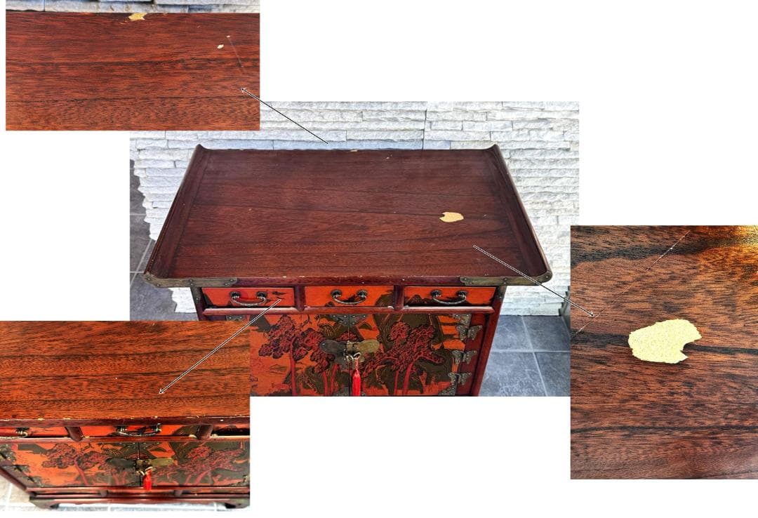 ☆売約済みです☆　李朝家具　中国家具　漆　古道具 　隠し扉　収納　引き出し