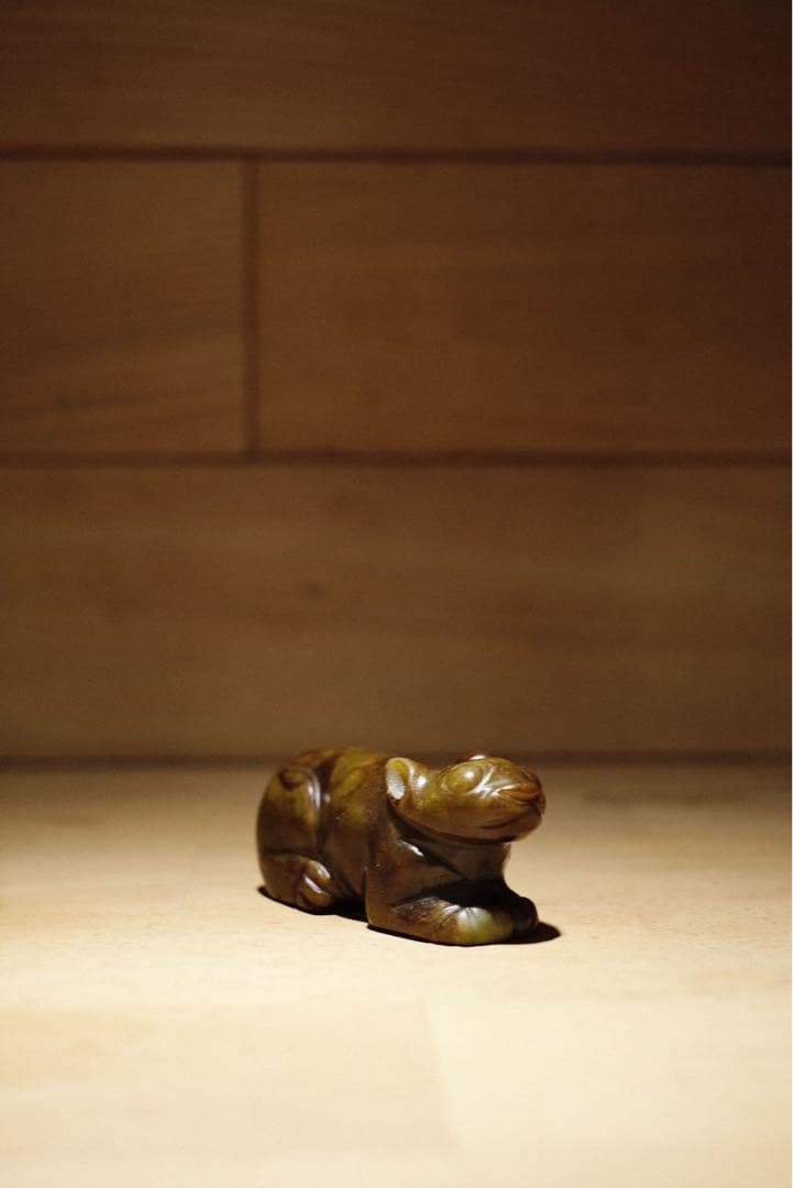 清朝後期　玉石彫刻　お香たて　民藝