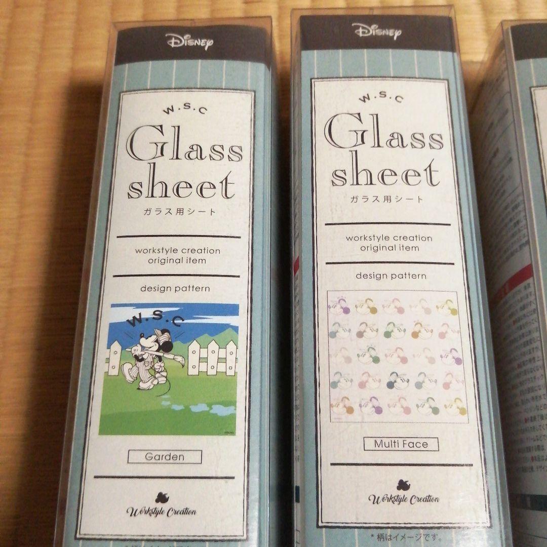 ディズニー　ミッキー　ガラスシート　５種セット