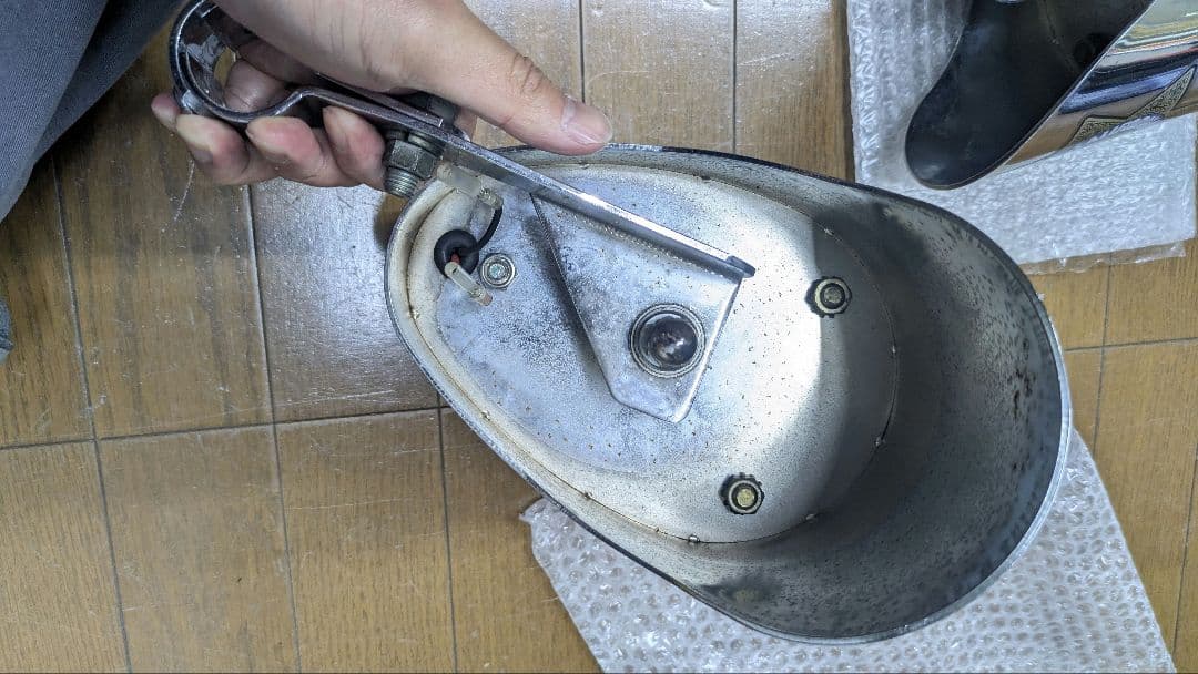 パトライト　回転灯　青　パイプクランプステー付き　ハーレー