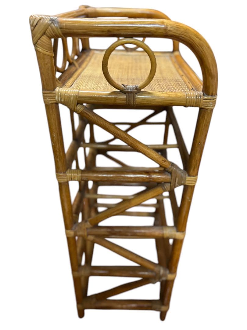 昭和レトロ ラタンチェスト 4段 引き出し箪笥 古家具 ビンテージヴィンテージ