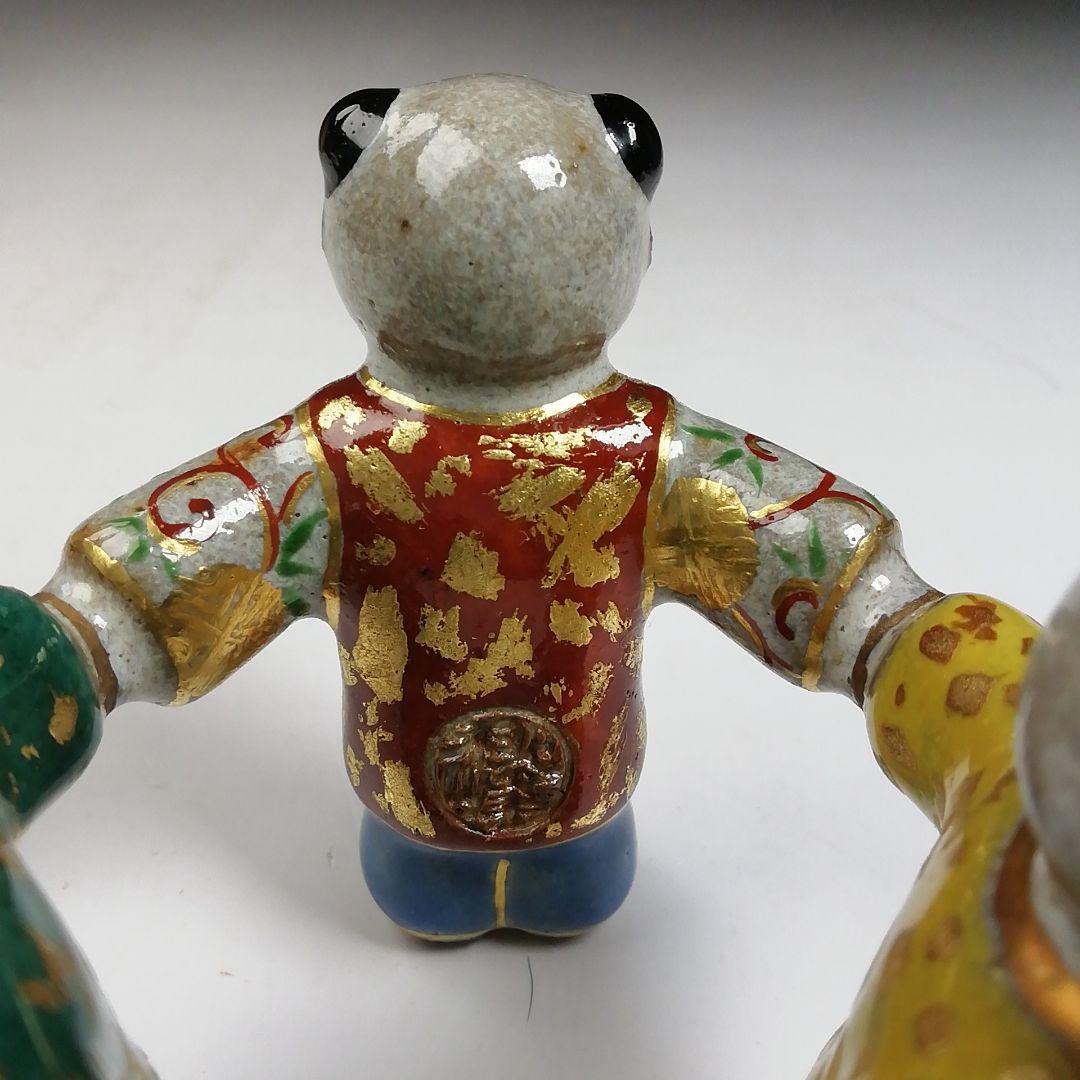 Ｗ１０　蓋置　『三ツ人形　蓋置』『中村秋峰 造』　共箱　茶道具