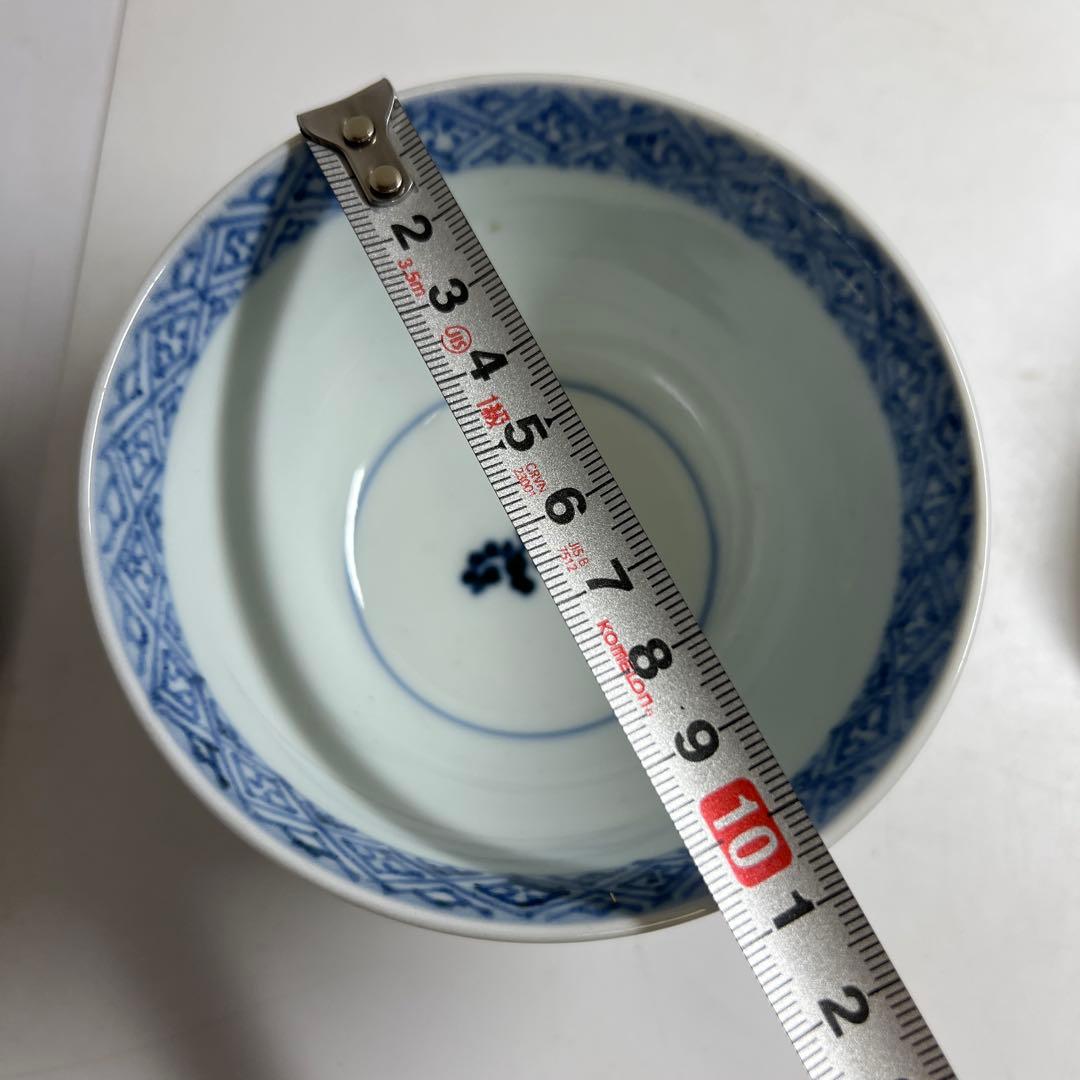 江戸後期　古伊万里　蛸唐草蓋茶碗4客　身口径約10.5㎝東Y7-1208③タサチ