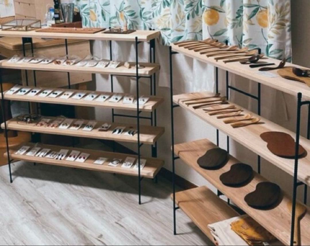 な　手作りアイアン家具 折り畳みラック西海岸インテリア 鉄脚のみ3点