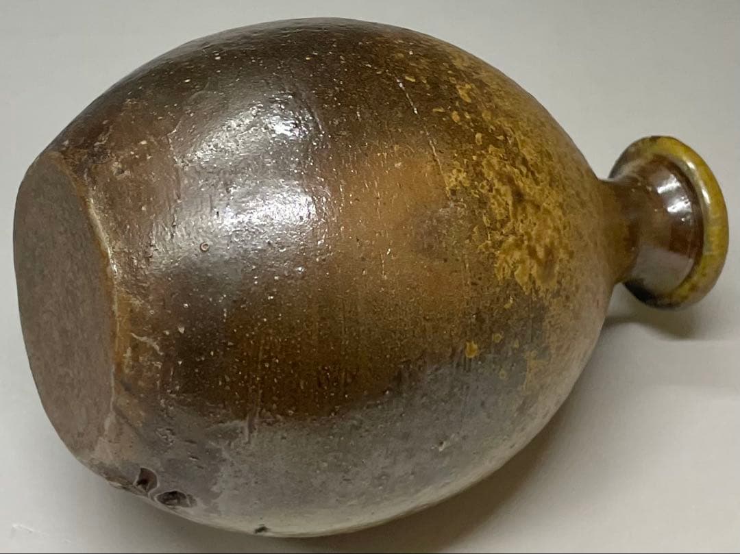 人間国宝　藤原啓　備前徳利　四方桟共箱　栞 　e18