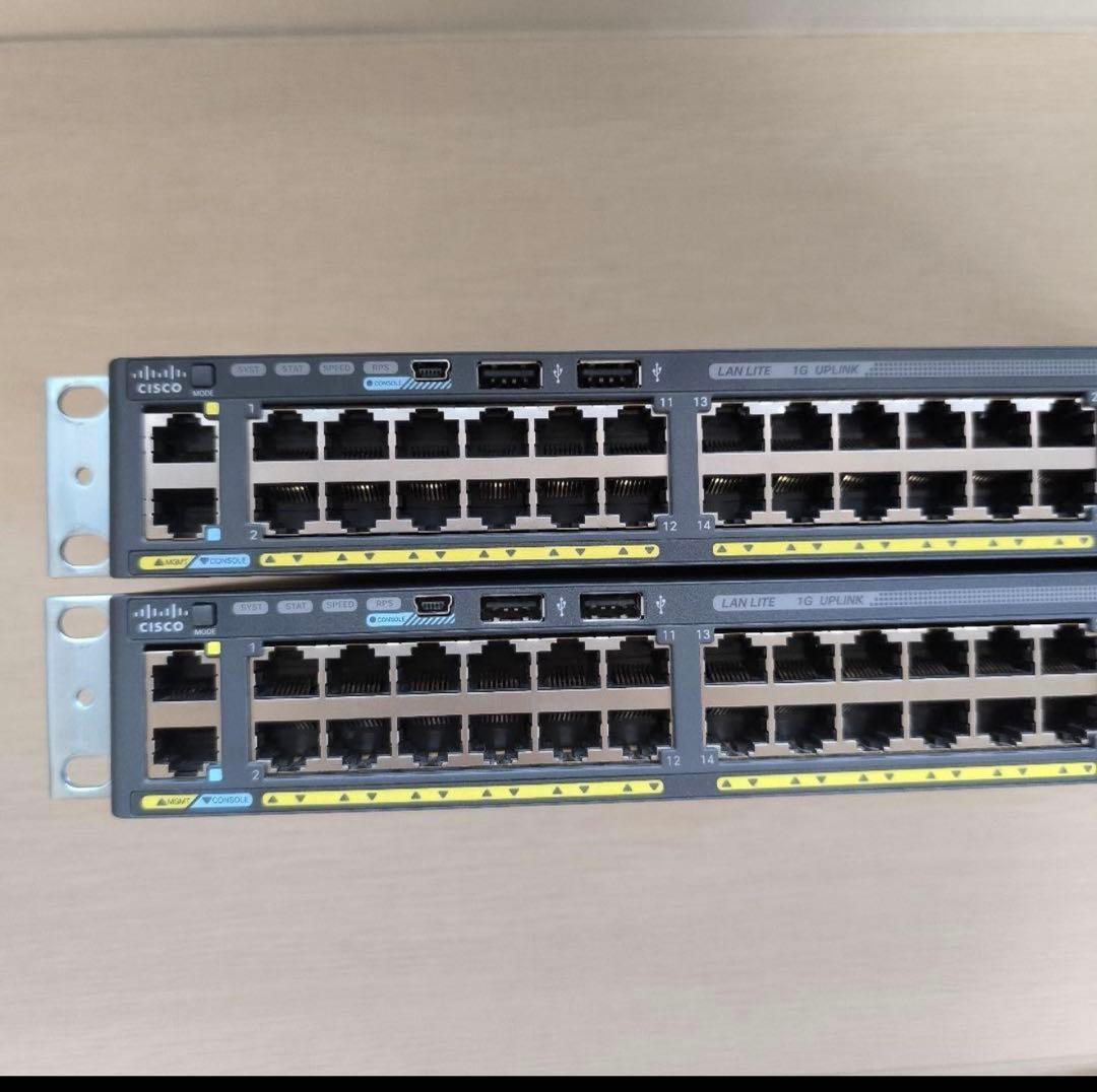Cisco Catalyst 2960X-48TS-LL 2台セット 初期化済