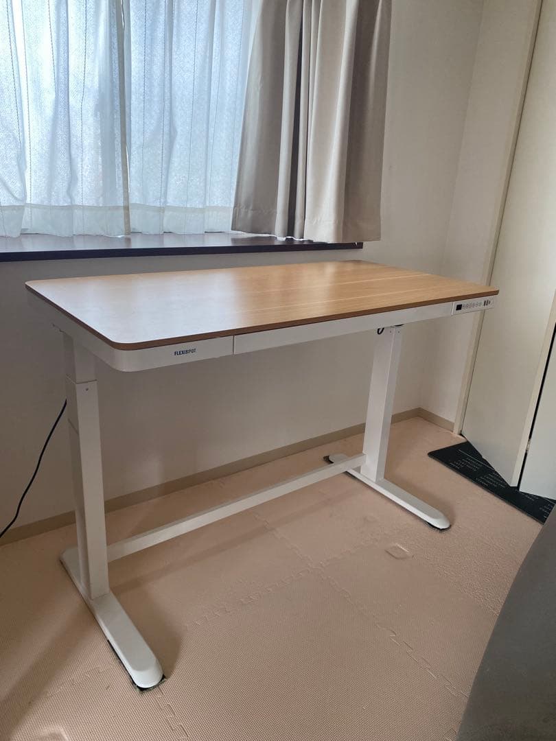 Flexispot 電動式オフィスデスク 木目調 120cm