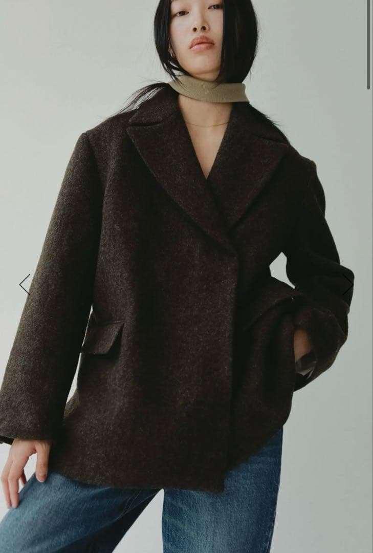 RIELLE RICHE リエル Wool Jacket Coat(Brown)