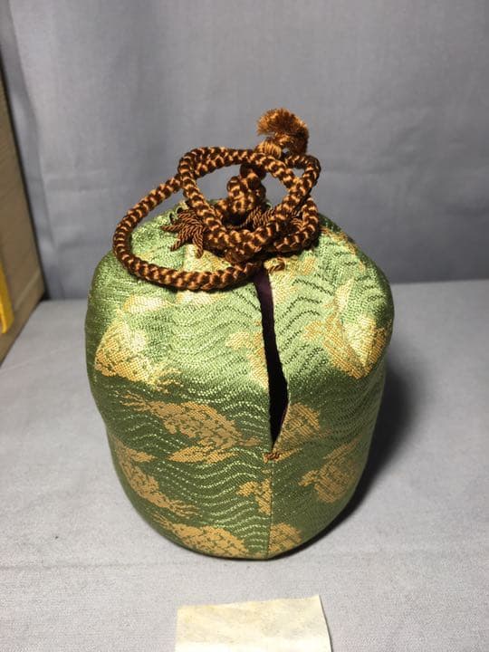 【茶道具】信楽焼肩衝茶入 陶器蓋付 茶入140