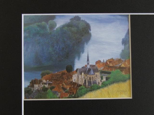 乙丸哲延、セーヌは流れる、希少な画集より、新品高級額・額装付