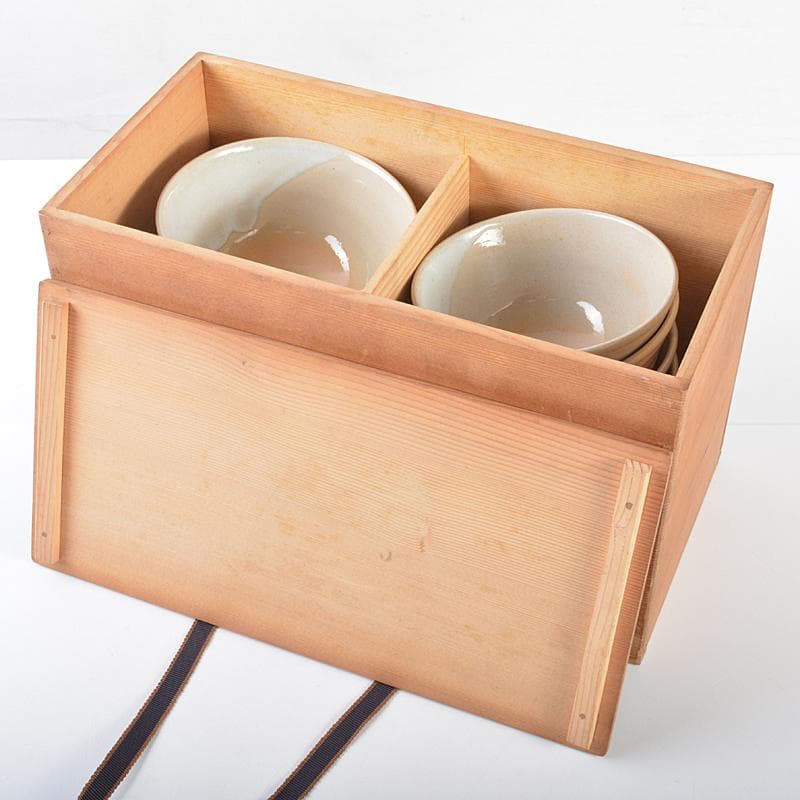 茶道具　萩焼　玉村松月作　数茶碗　十客　共箱　M　R7529B