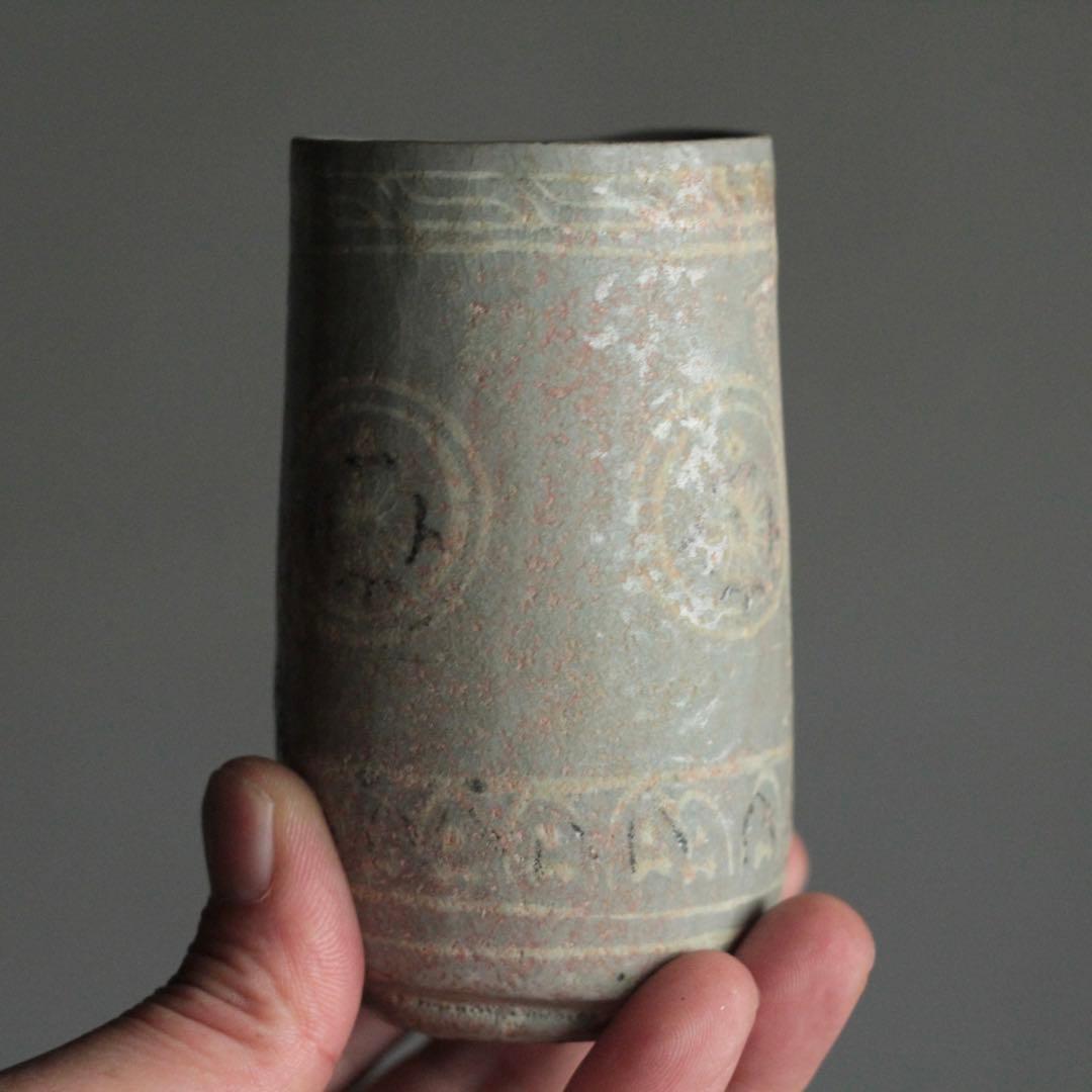 狂言袴 筒盃 筒碗 李朝筒盃 朝鮮美術 ぐい呑み 古美術 古道具 アンティーク