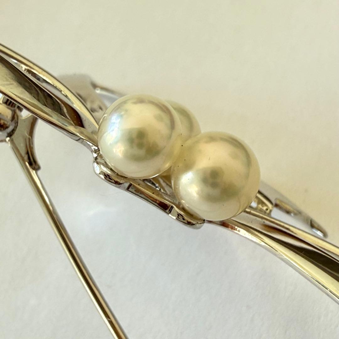 ミキモト　リーフ　シルバー　ブローチ