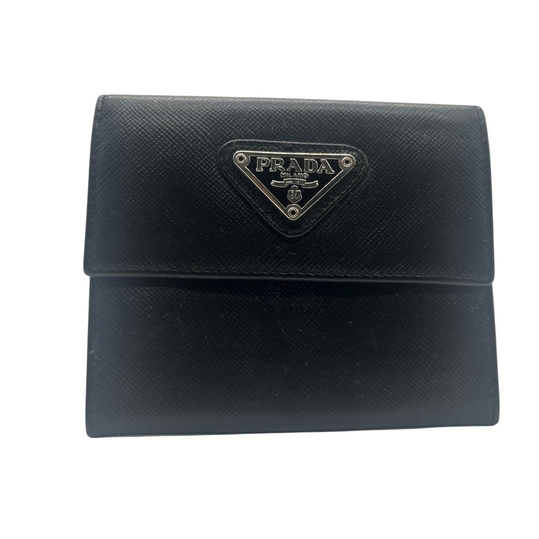 み*ん様 【美品】PRADA プラダ サフィアーノレザー ケース 三角ロゴ