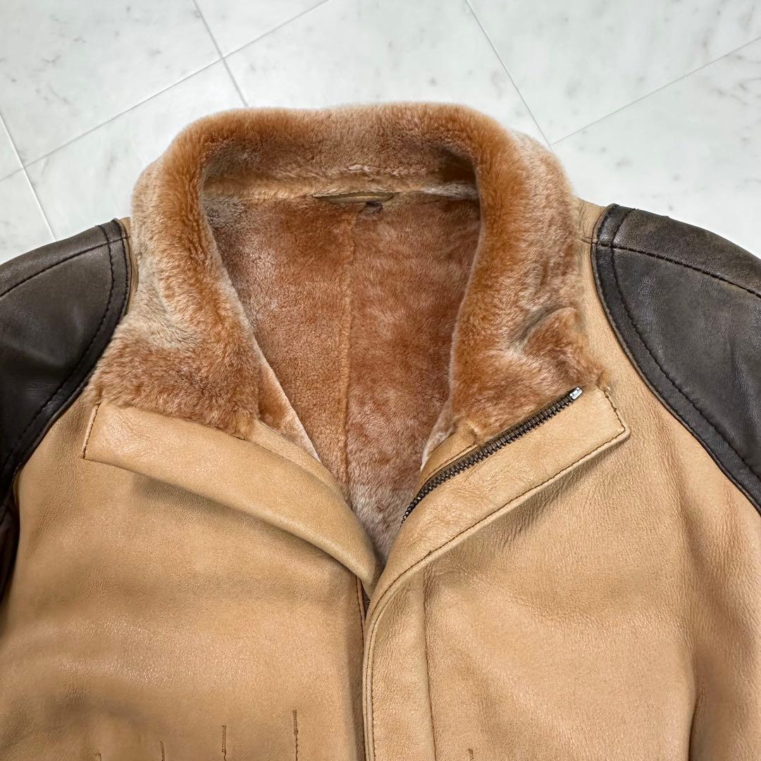 HUGO BOSS ボス【XL相当】ジップアップ 切替 ライダースジャケット