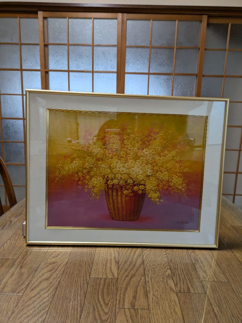 限定額装油絵　風水至福花