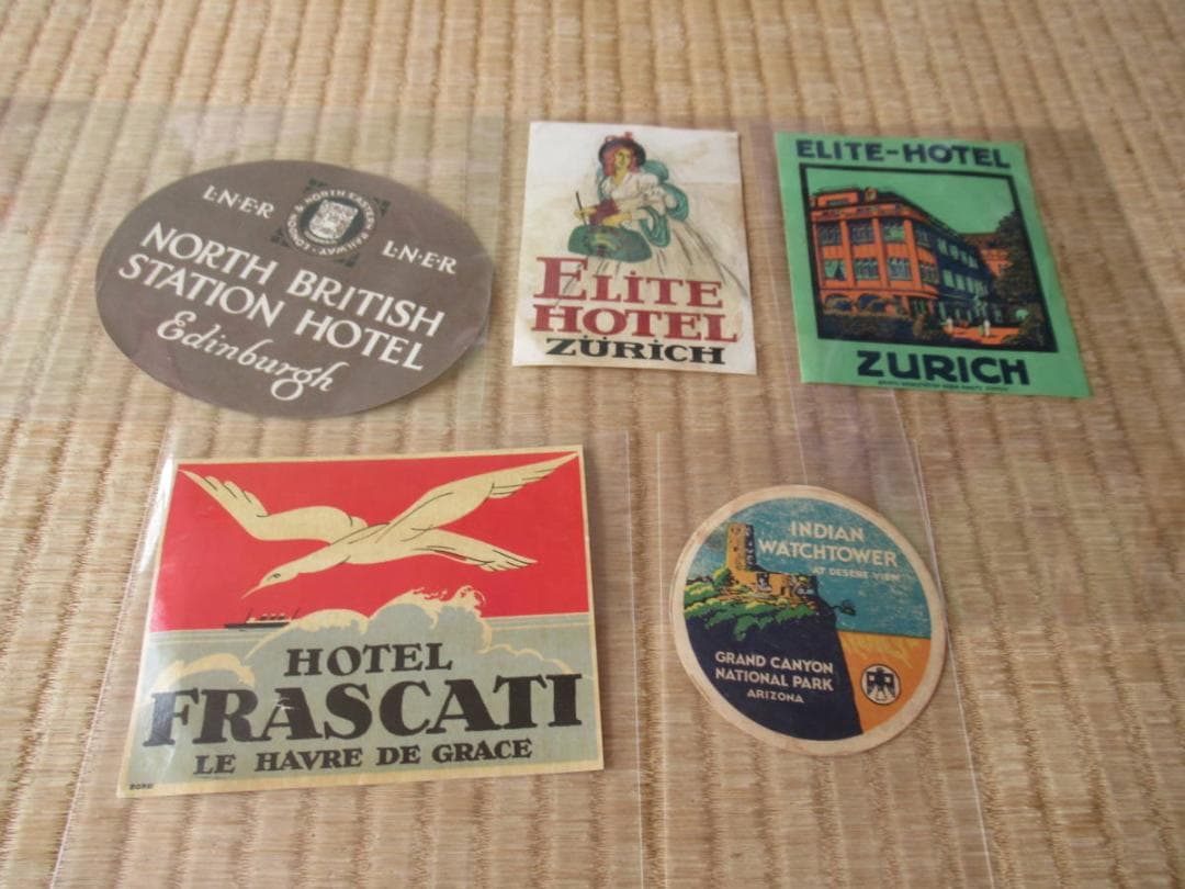 極希少 1925年頃◆27種類 合計139枚 世界各国 ホテルトラベルステッカー