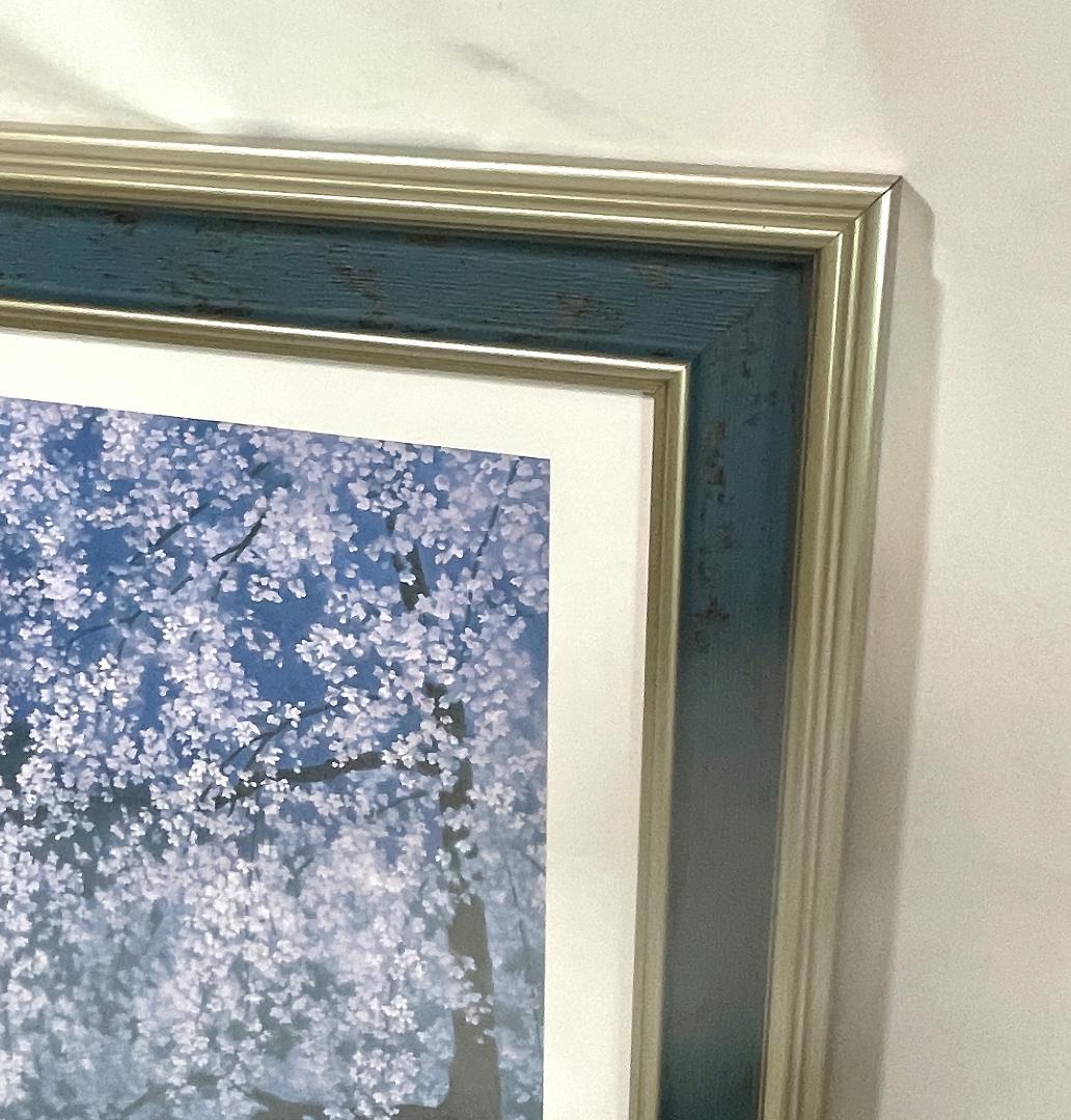 【新品】東山魁夷 『宵桜』複製画 　ポスター額付　日本画 風景画