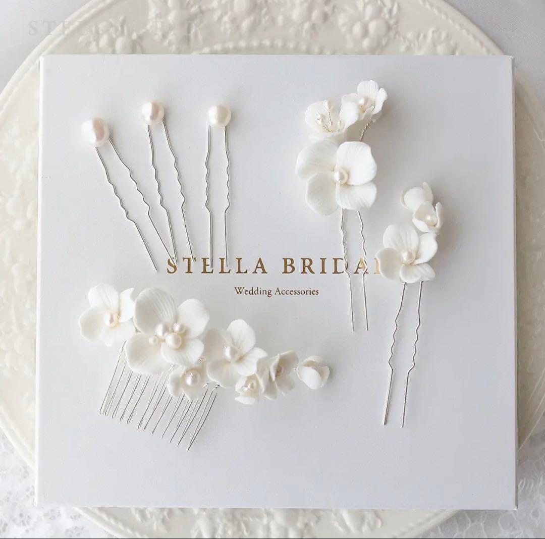 【美品】受注生産品 STELLA BRIDAL ウェディングヘッドドレスセット