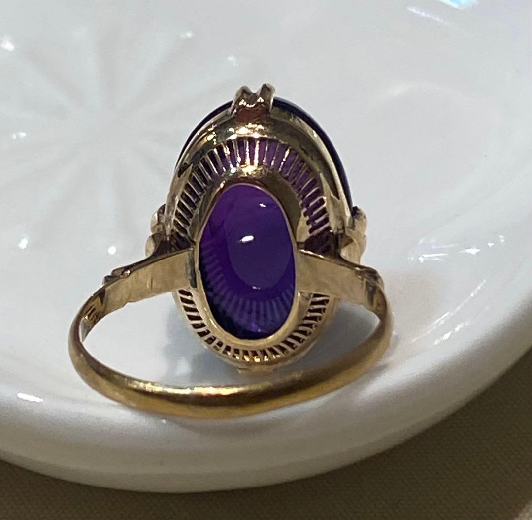 ニャン 昭和ジュエリー　18金　アメジストリング　11号