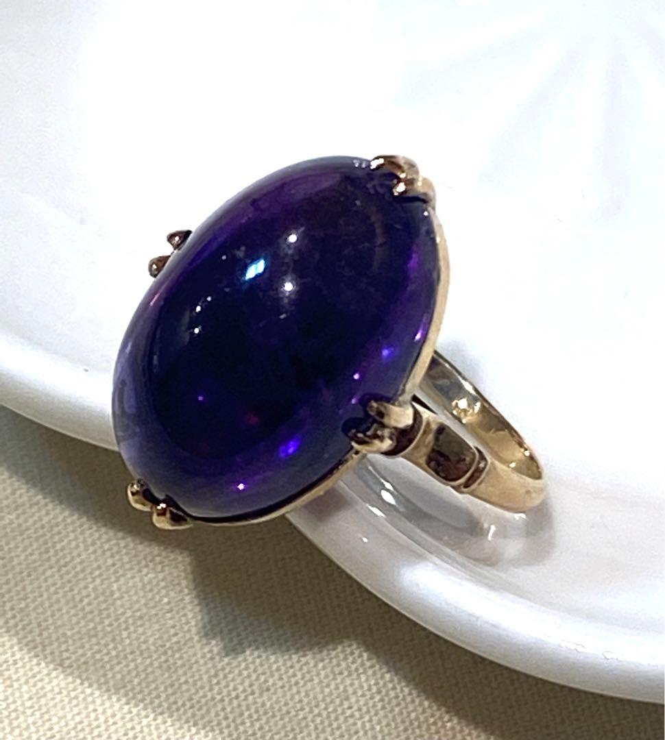 ニャン 昭和ジュエリー　18金　アメジストリング　11号